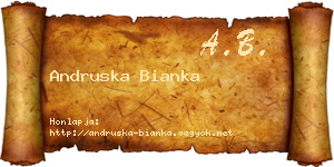 Andruska Bianka névjegykártya